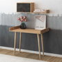 Hanah Home Mesa de Estudio con Estante de Pared, Roble y Gris Oscuro